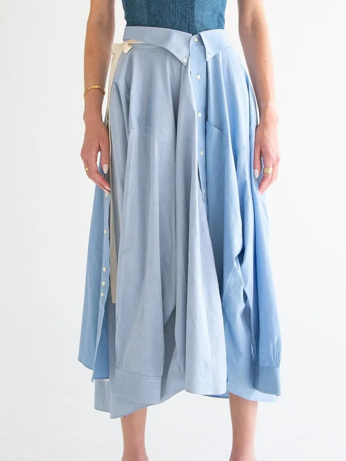 Women Wrap Shirt Skirt Blue Lisa Says Gah Skirts