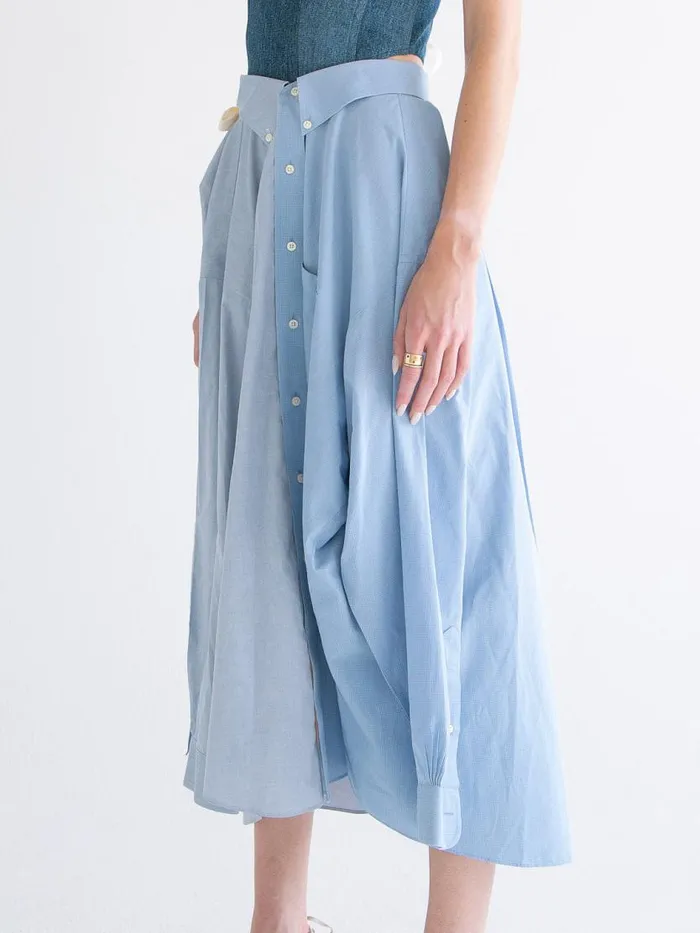 Women Wrap Shirt Skirt Blue Lisa Says Gah Skirts