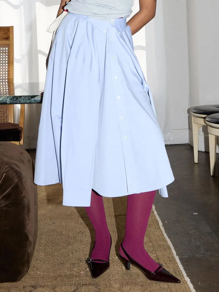 Women Wrap Shirt Skirt Blue Lisa Says Gah Skirts