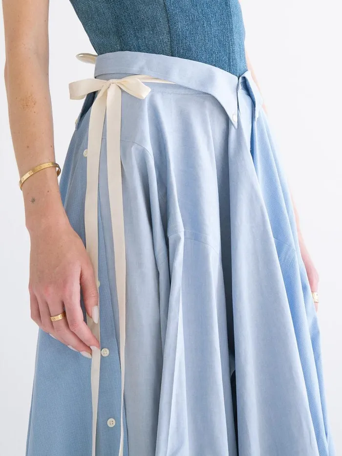 Women Wrap Shirt Skirt Blue Lisa Says Gah Skirts