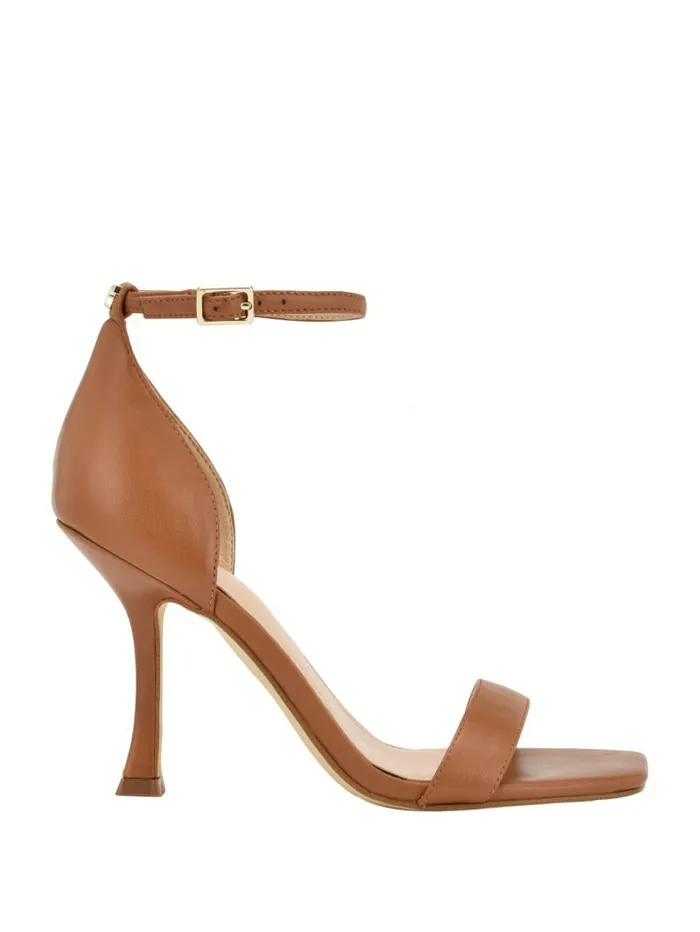 Women Yael Leather Heels Medium Brown Heels GUESS