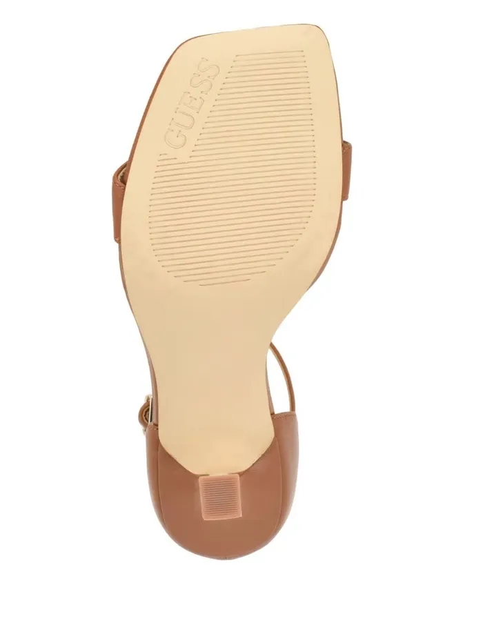 Women Yael Leather Heels Medium Brown Heels GUESS