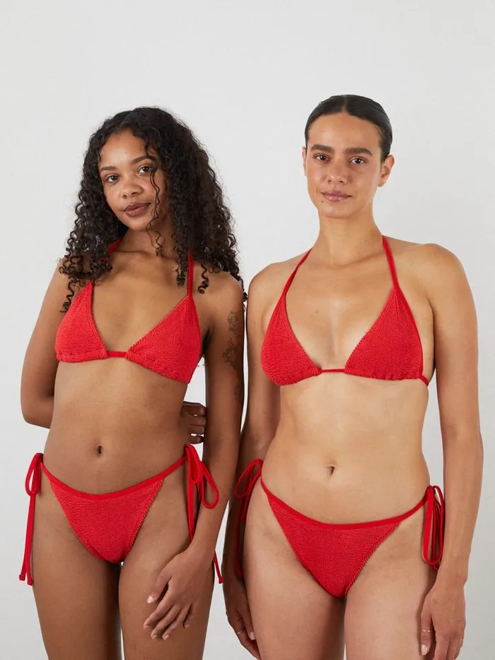 Women Zera Side Ties Two Piece Tomato Lisa Says Gah Swim