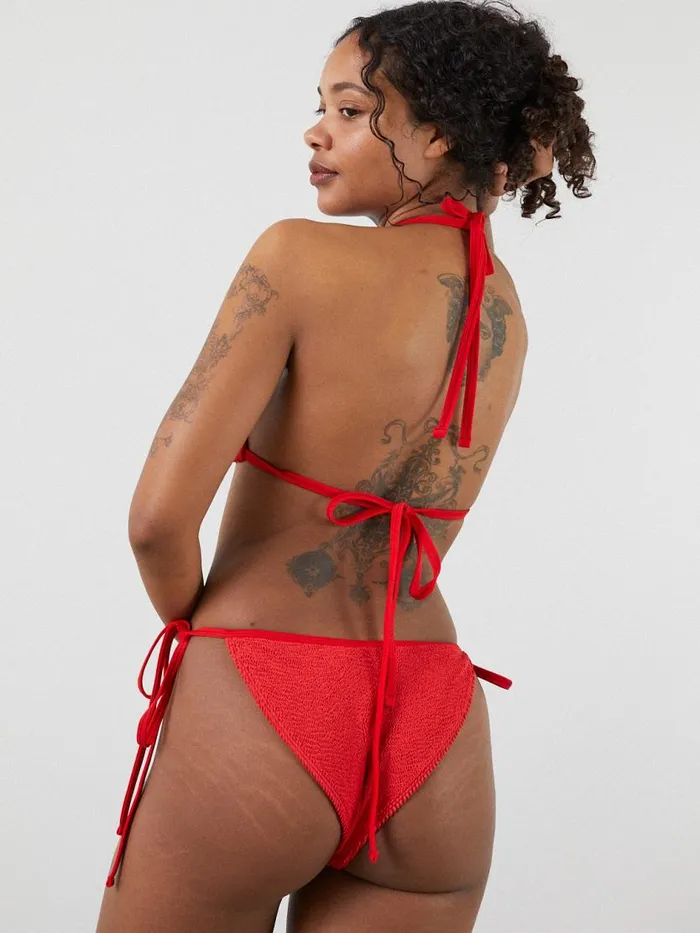 Women Zera Side Ties Two Piece Tomato Lisa Says Gah Swim
