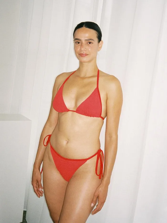 Women Zera Side Ties Two Piece Tomato Lisa Says Gah Swim