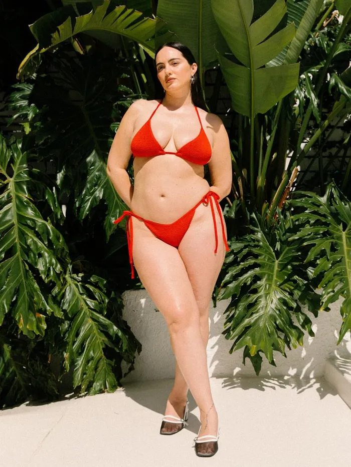 Women Zera Side Ties Two Piece Tomato Lisa Says Gah Swim