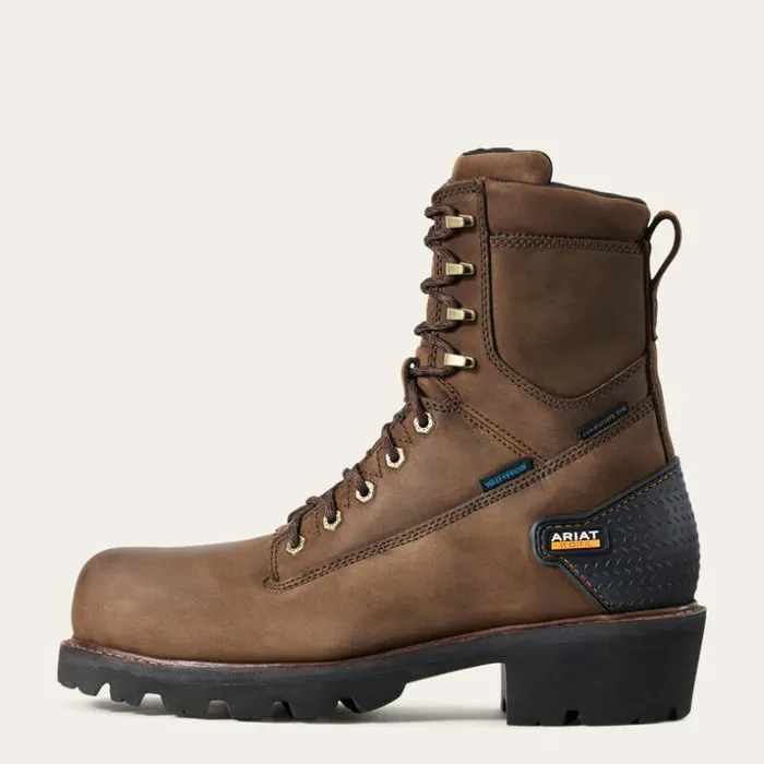 Work Boots Men Ariat Powerline 8034 Waterproof Composite Toe Work Boot Oily Distressed Brown Work Boots Men Ariat Powerline 8034 Waterproof Composite Toe Work Boot Oily Distressed Brown