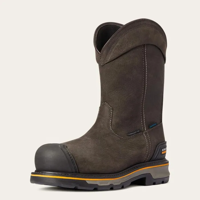 Work Boots Men Ariat Stump Jumper PullOn Waterproof Composite Toe Work Boot Iron Coffee Work Boots Men Ariat Stump Jumper PullOn Waterproof Composite Toe Work Boot Iron Coffee