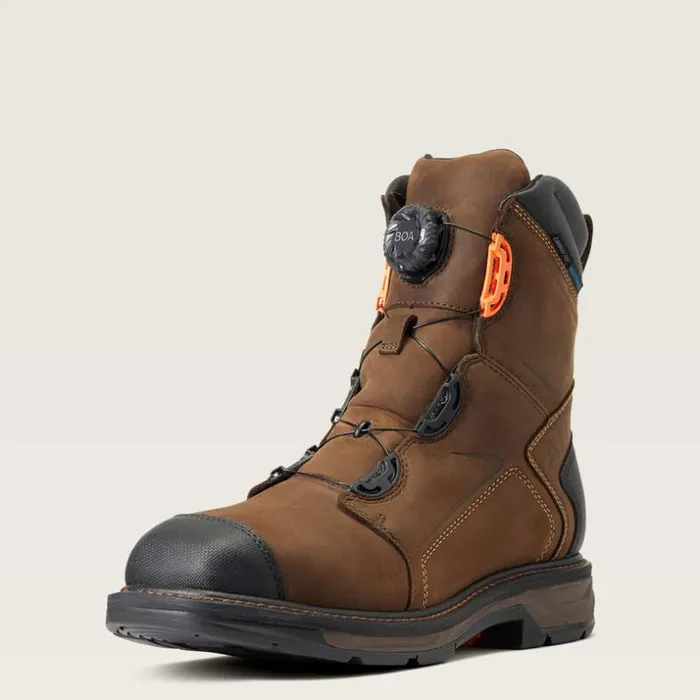 Work Boots Men Ariat WorkHog XT 8034 BOA Waterproof Carbon Toe Work Boot Chocolate Brown Work Boots Men Ariat WorkHog XT 8034 BOA Waterproof Carbon Toe Work Boot Chocolate Brown