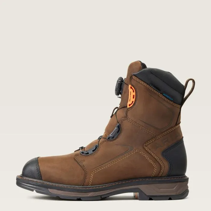 Work Boots Men Ariat WorkHog XT 8034 BOA Waterproof Carbon Toe Work Boot Chocolate Brown Work Boots Men Ariat WorkHog XT 8034 BOA Waterproof Carbon Toe Work Boot Chocolate Brown