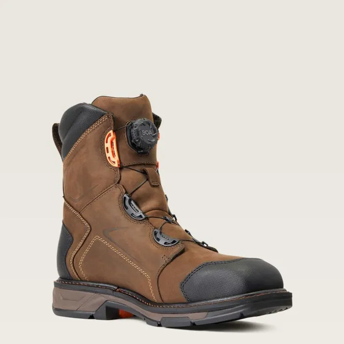 Work Boots Men Ariat WorkHog XT 8034 BOA Waterproof Carbon Toe Work Boot Chocolate Brown Work Boots Men Ariat WorkHog XT 8034 BOA Waterproof Carbon Toe Work Boot Chocolate Brown