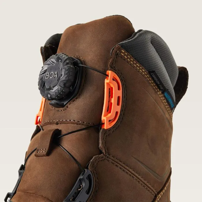 Work Boots Men Ariat WorkHog XT 8034 BOA Waterproof Carbon Toe Work Boot Chocolate Brown Work Boots Men Ariat WorkHog XT 8034 BOA Waterproof Carbon Toe Work Boot Chocolate Brown