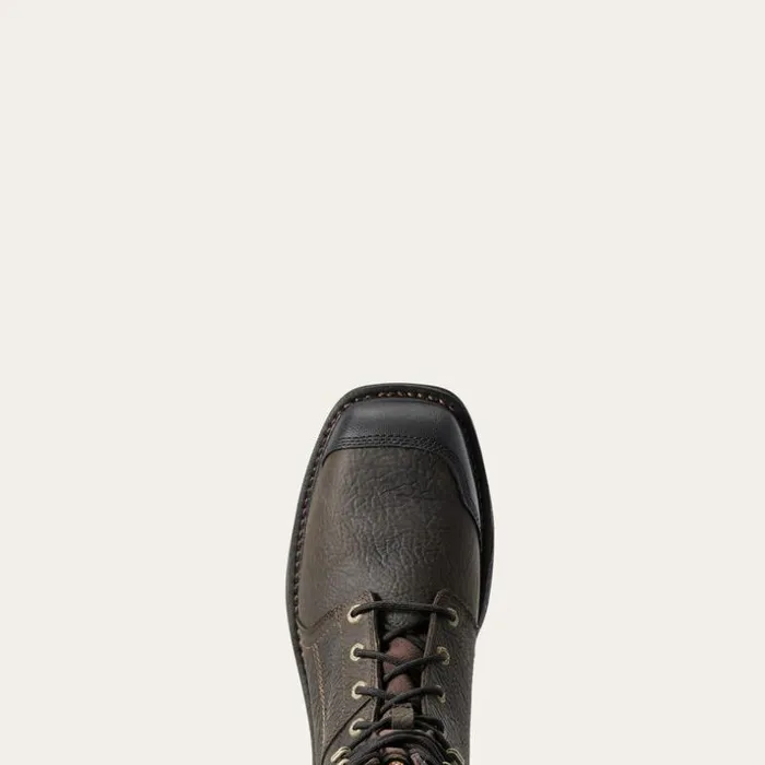 Work Boots Men Ariat WorkHog XT 8034 Side Zip Waterproof Carbon Toe Work Boot Bruin Brown