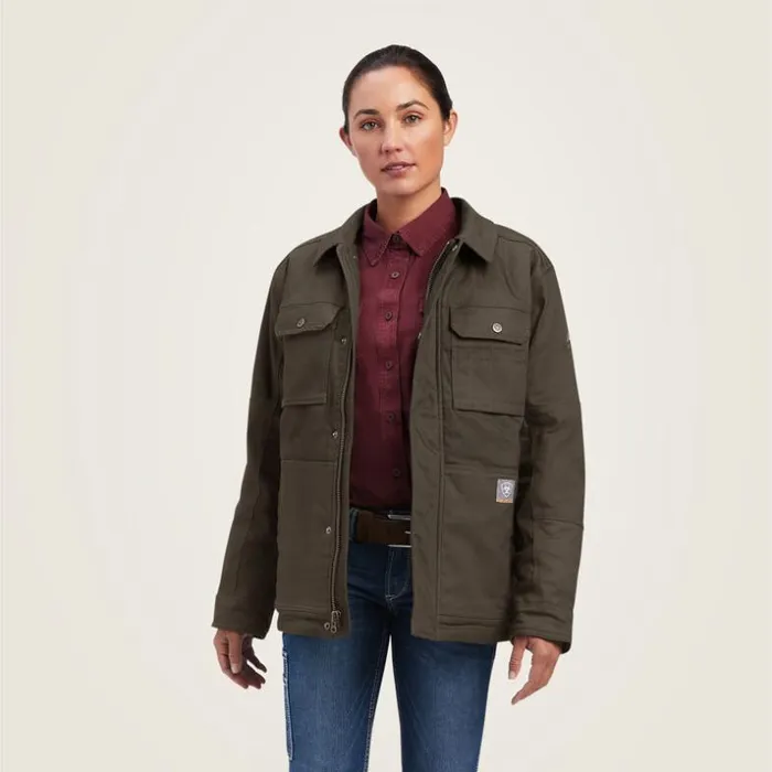 Workwear Women Ariat Rebar DuraCanvas SherpaLined Coat Mole