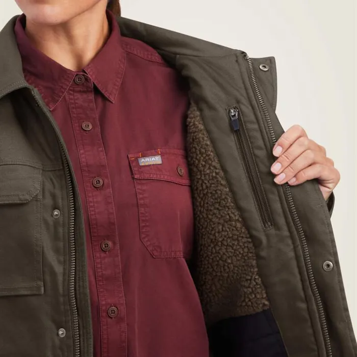 Workwear Women Ariat Rebar DuraCanvas SherpaLined Coat Mole Workwear Women Ariat Rebar DuraCanvas SherpaLined Coat Mole