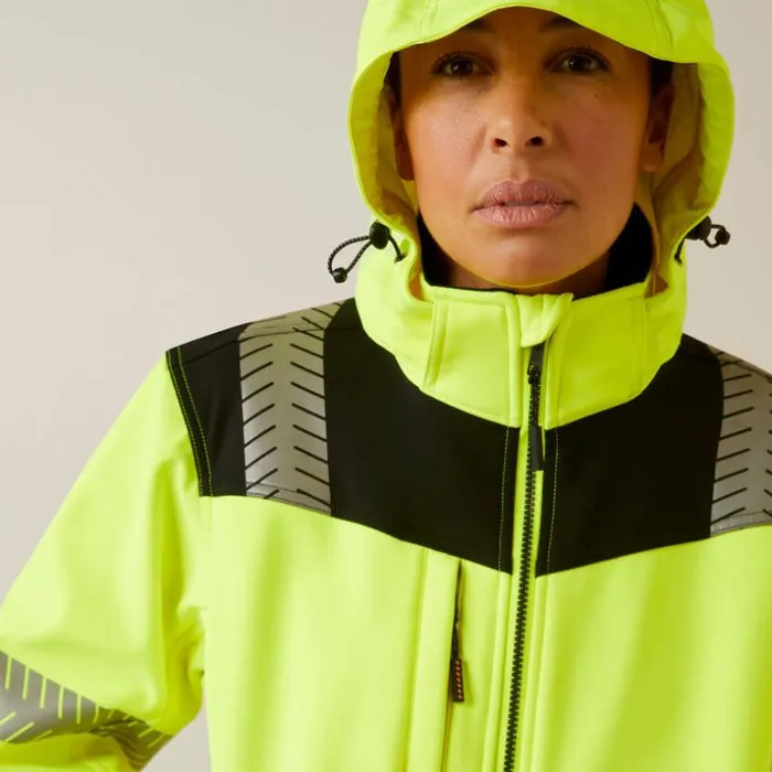 Workwear Women Ariat Rebar HiVis Softshell Jacket Hivis Yellow