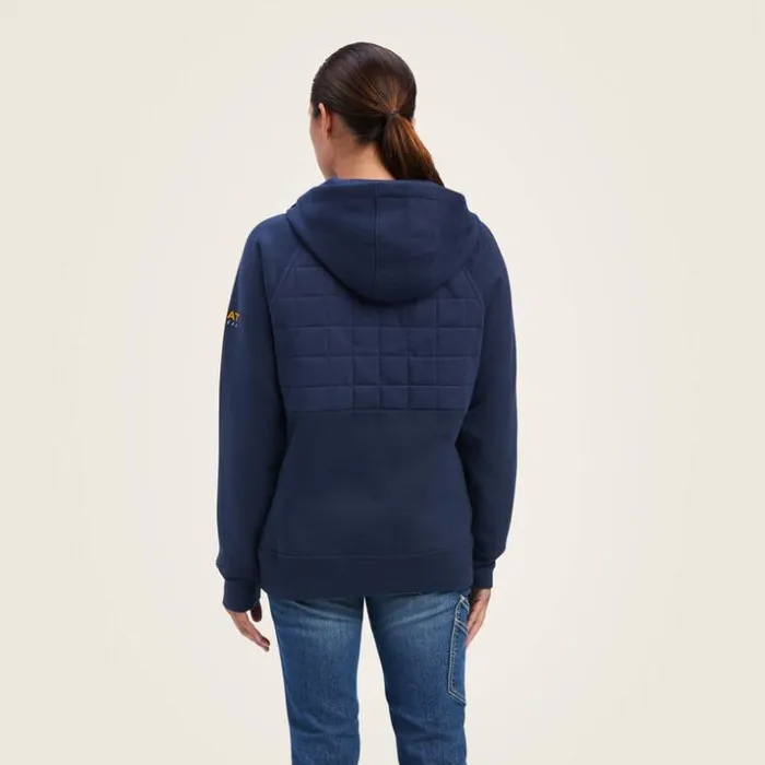 Workwear Women Ariat Rebar Regulator Full Zip Hoodie Mood Indigo Workwear Women Ariat Rebar Regulator Full Zip Hoodie Mood Indigo