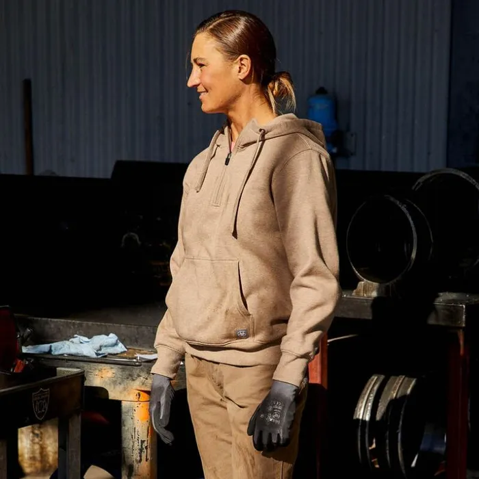 Workwear Women Ariat Rebar Skill Set 12 Zip Hoodie Dark Oatmeal Heather
