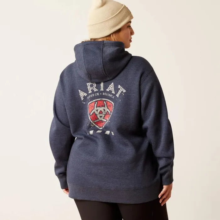 Workwear Women Ariat Rebar Superior Hoodie Navy Heather Workwear Women Ariat Rebar Superior Hoodie Navy Heather