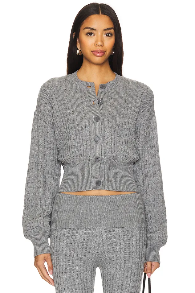 X Emily Gemma Bessie Cardigan Grey Women Lovers and Friends Sweaters and Knits