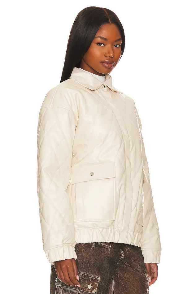 X Rachel Rylee Faux Leather Jacket Bone White Women Lovers and Friends Leather