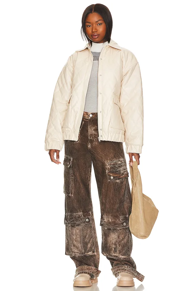 X Rachel Rylee Faux Leather Jacket Bone White Women Lovers and Friends Leather