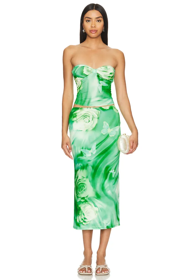 Zura Top Green Rose Swirl Women Lovers and Friends Tops Zura Top Green Rose Swirl Women Lovers and Friends Tops